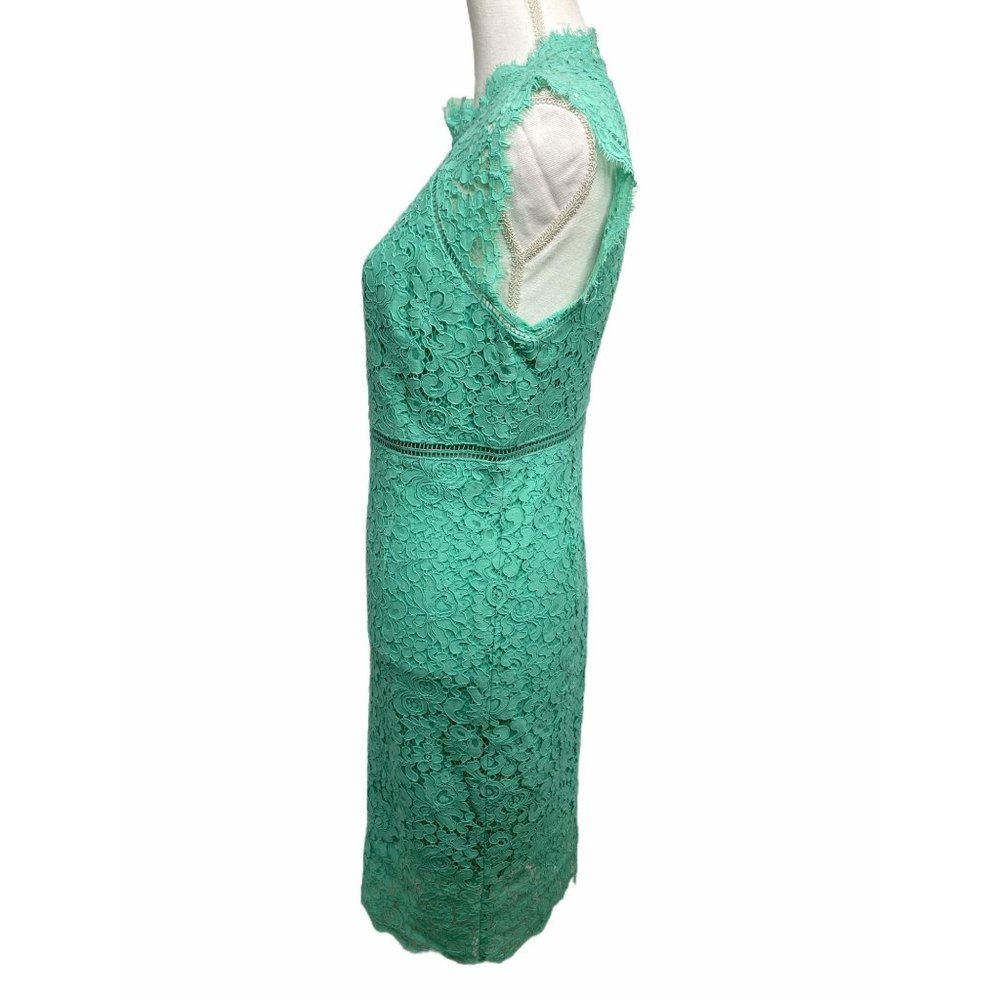 Bardot Lace Pannel Sheath Dress In Green 6 View 4